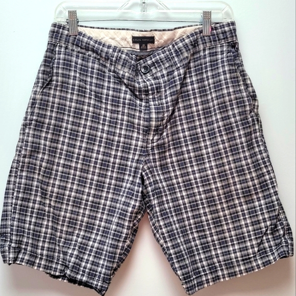 Blue Navy Plaid Tartan Men's Shorts